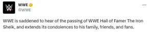   WWE vydala prohlášení, ve kterém truchlí nad jednou ze svých nejznámějších postav