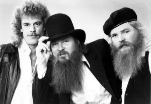   ZZ Top, (Kiri-Kanan), Frank Beard, Billy Gibbons, Dusty Hill