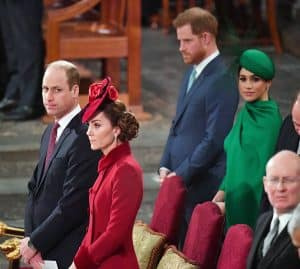   El príncep William, Kate Middleton, el príncep Harry i Meghan Markle