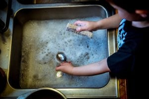   Het afspoelen van de borden voordat ze in de vaatwasser worden geplaatst, is misschien niet nodig en kan meer water verbruiken dan nodig is