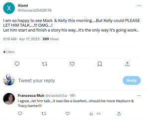 Người hâm mộ cảm thấy hơi yêu thích Live with Kelly and Mark