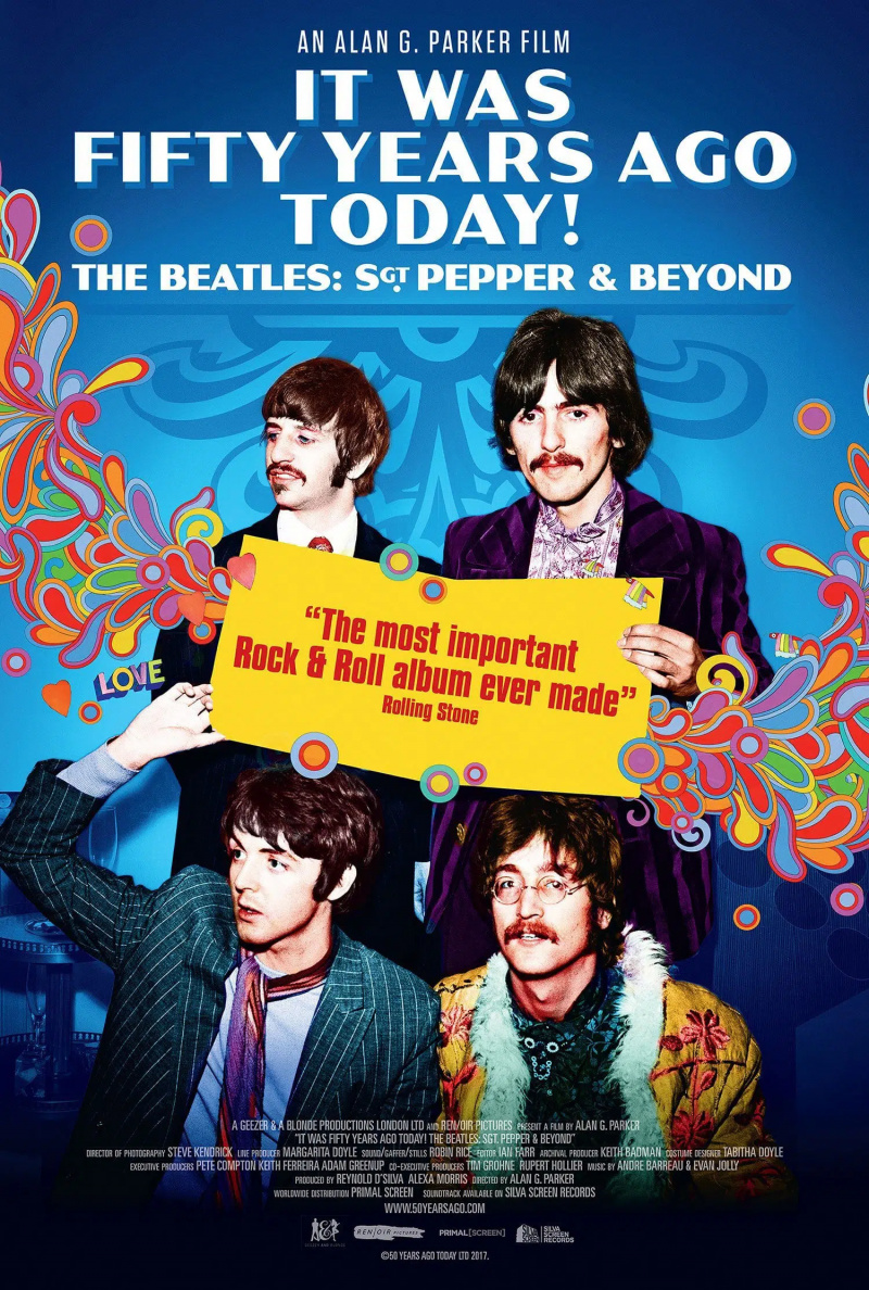  DNES TO BOLO PRED 50 ROKMI! THE BEATLES: SGT. PEPPER & BEYOND, plagát, The Beatles, v smere hodinových ručičiek zľava: Ringo Starr, George Harrison, John Lennon, Paul McCartney, 2017