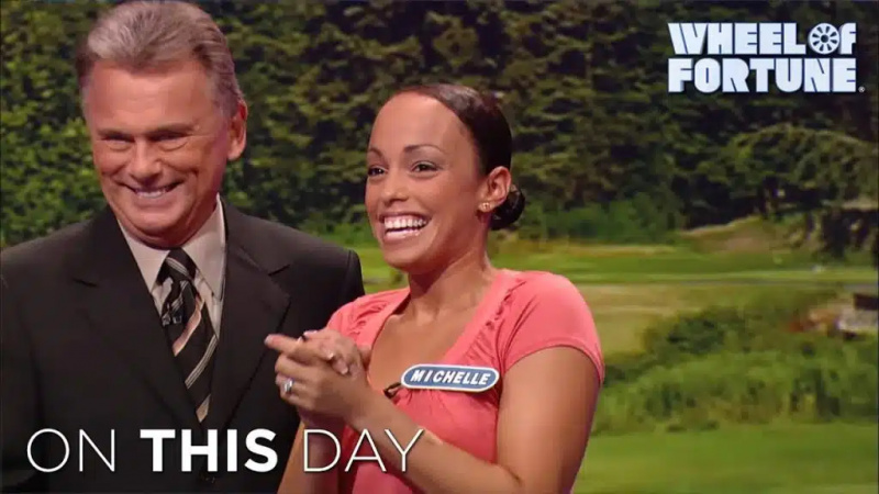 Michelle Loewenstein og Pat Sajack på Wheel of Fortune