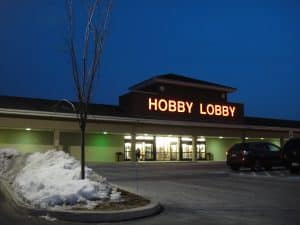   Hobby Lobby ven una varietat de productes de decoració i manualitats