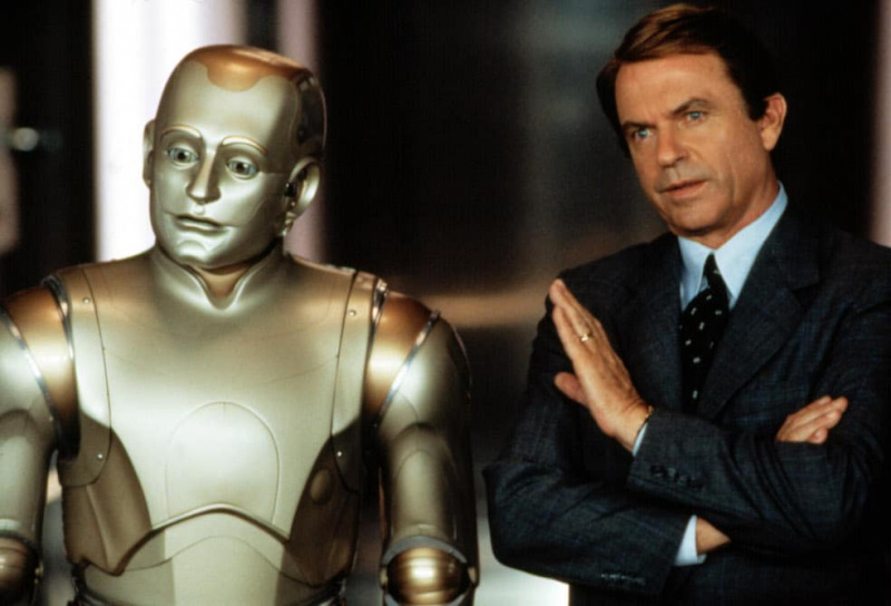 Robin Williams e Sam Neill in L'uomo del bicentenario.