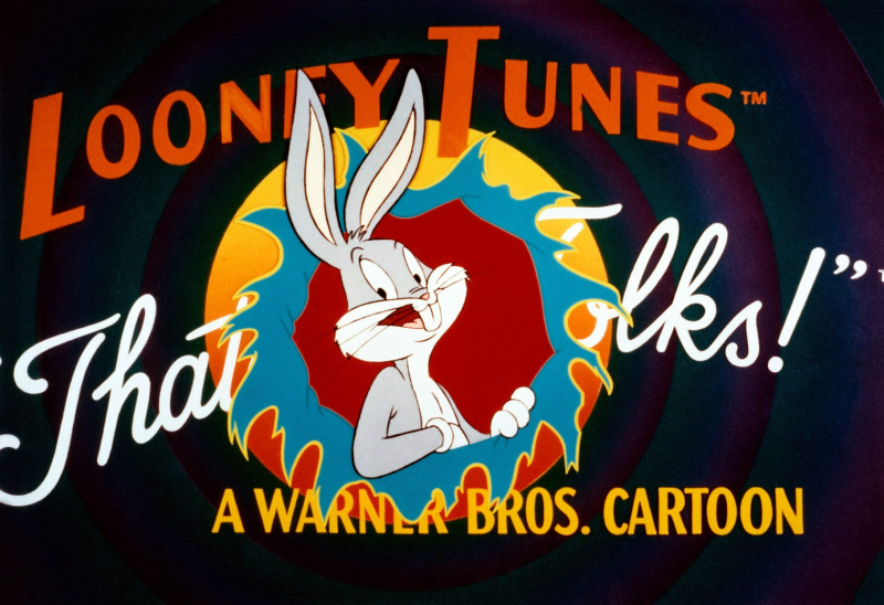 Багз Банни , финал мультфильма Looney Tunes с торговой маркой:'That's All Folks!',