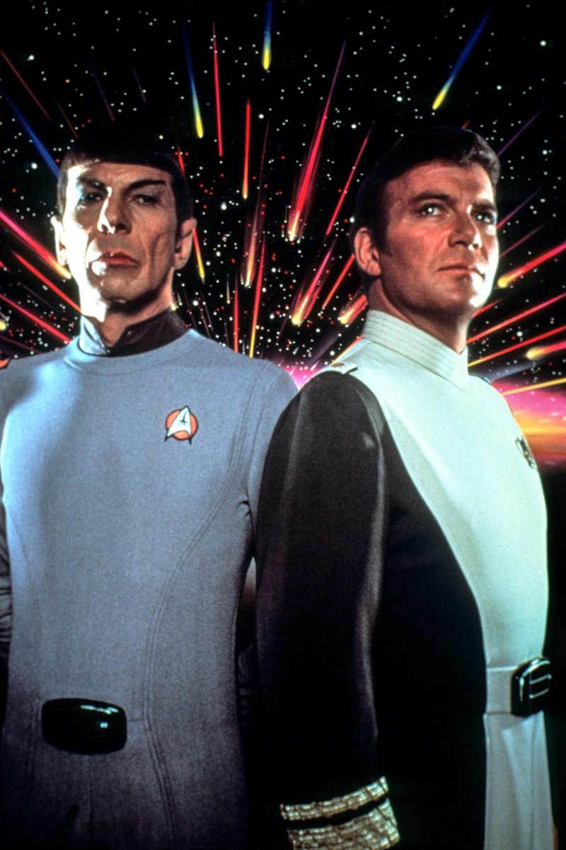 STAR TREK: THE MOTION PICTURE, отляво: Леонард Нимой, Уилям Шатнър, 1979 г.