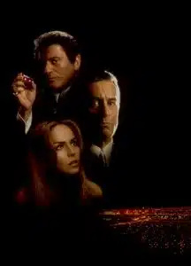   CASINO, arte principal, de cima: Joe Pesci, Robert De Niro, Sharon Stone